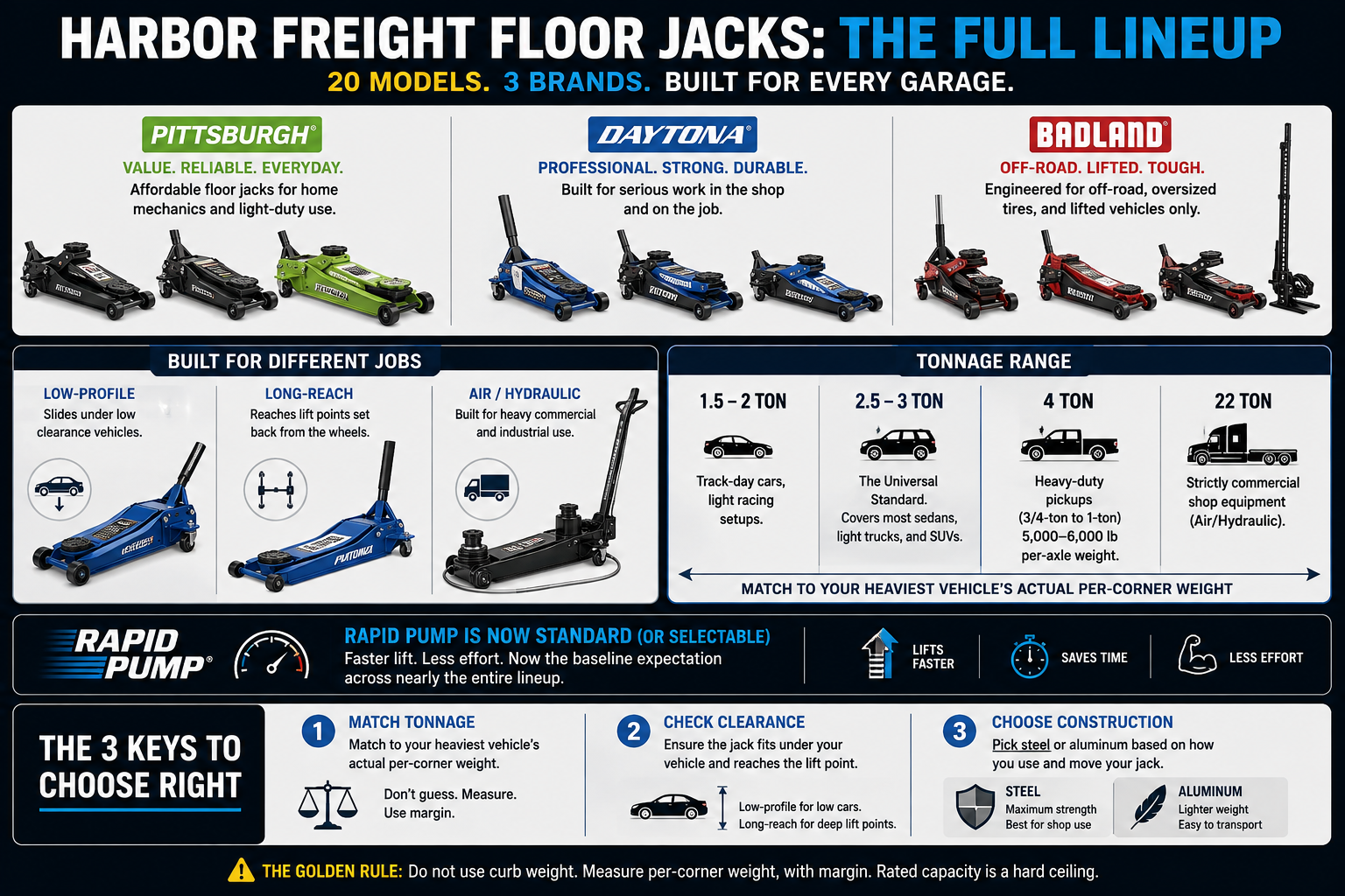 Harbor Freight floor jacks automotive: the full lineup in one place