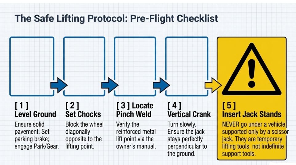 How to use a scissor jack safely