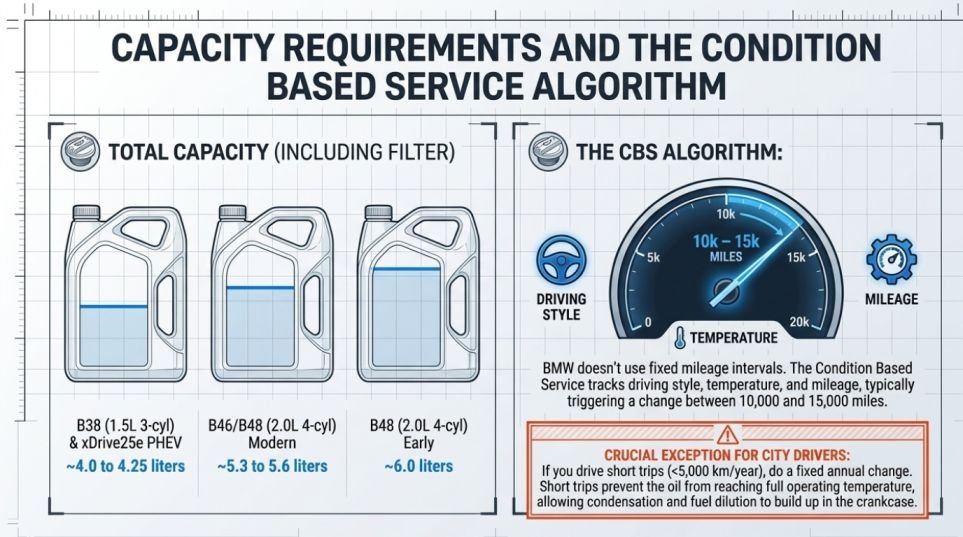 Oil capacity and change intervals