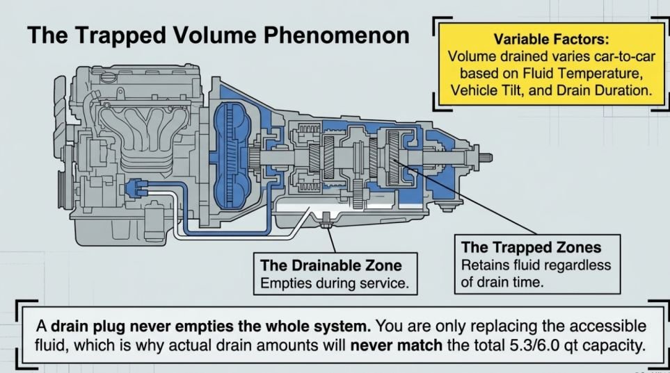 Why the owner's manual number doesn't match what drains out