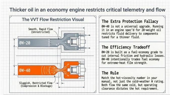 0W-40 vs 0W-20: what changes and why it matters