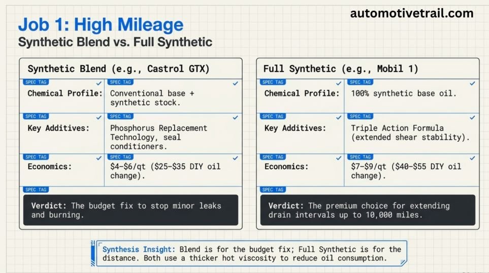 Full synthetic vs synthetic blend 10W-40: what the difference costs you
