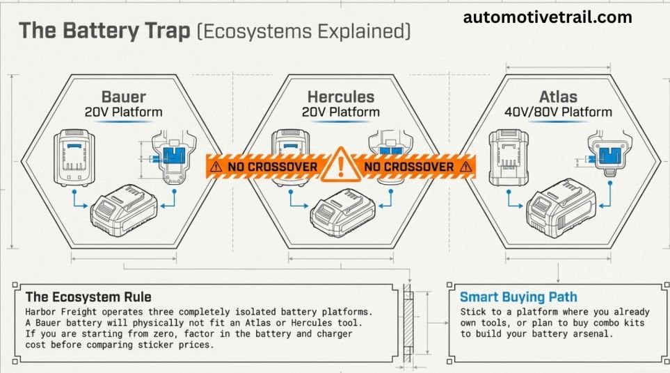 Battery compatibility across Bauer, Hercules, and Atlas platforms