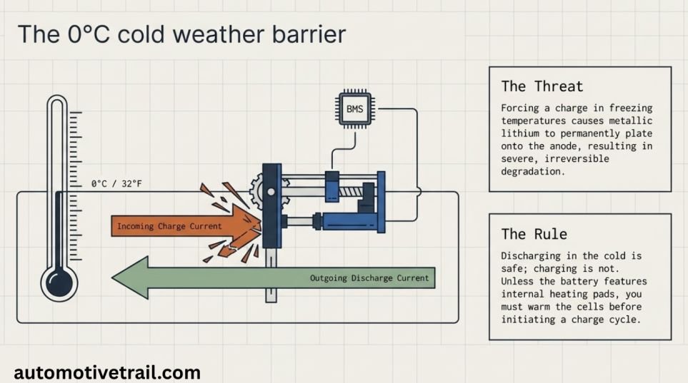 Cold weather charging: what changes below freezing
