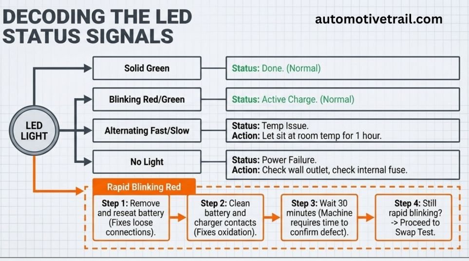 Charger flashing red: step-by-step troubleshooting