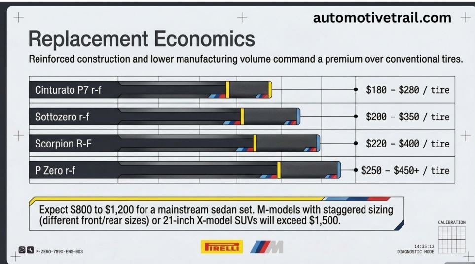 What it costs to replace Pirelli run-flats on a BMW