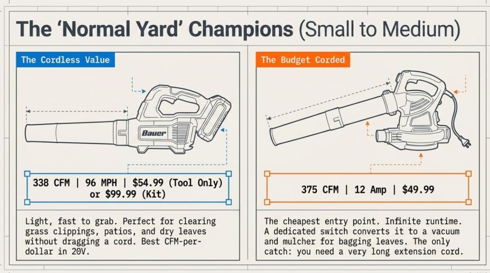 Best Harbor Freight leaf blower for small yards and quick cleanups