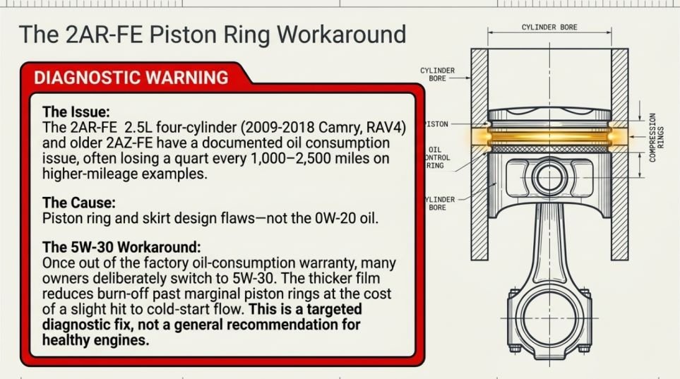 Common complaints about 0W-20 in Toyota engines