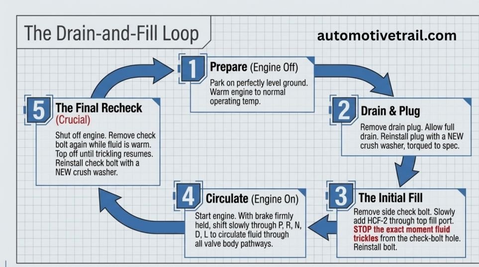 Step-by-step: draining and refilling the CVT