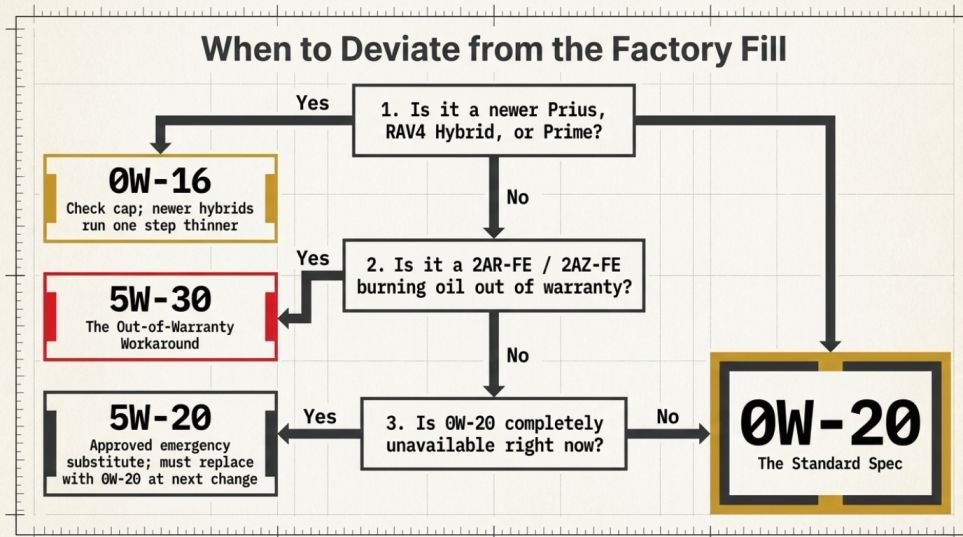 Can you use 5W-20 or 5W-30 instead of 0W-20