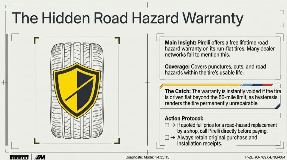 Pirelli's run-flat road hazard warranty: what's covered