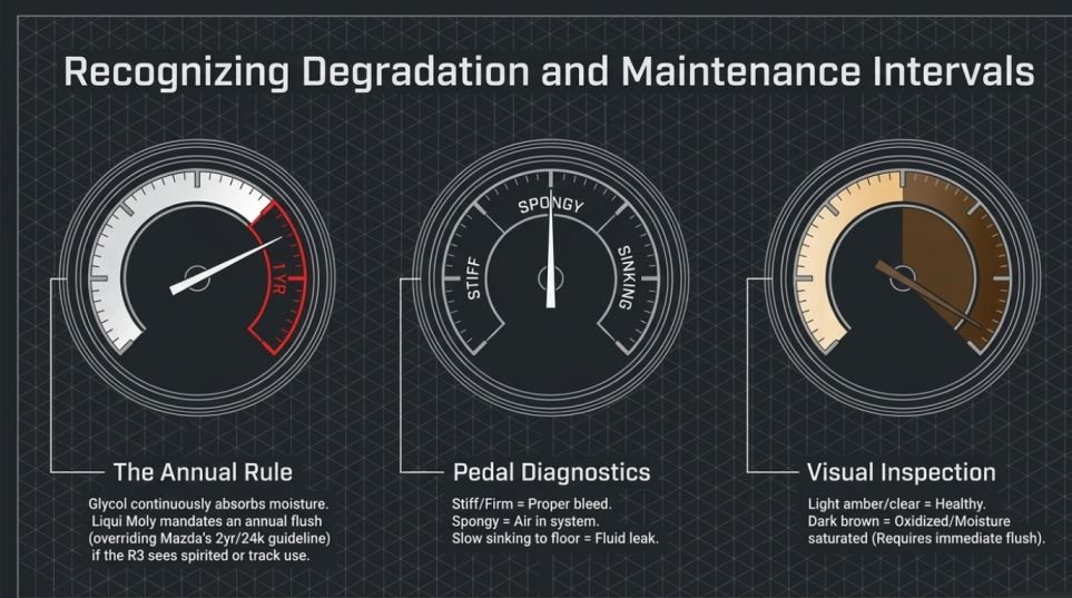 How often to change brake fluid in an RX-8 R3
