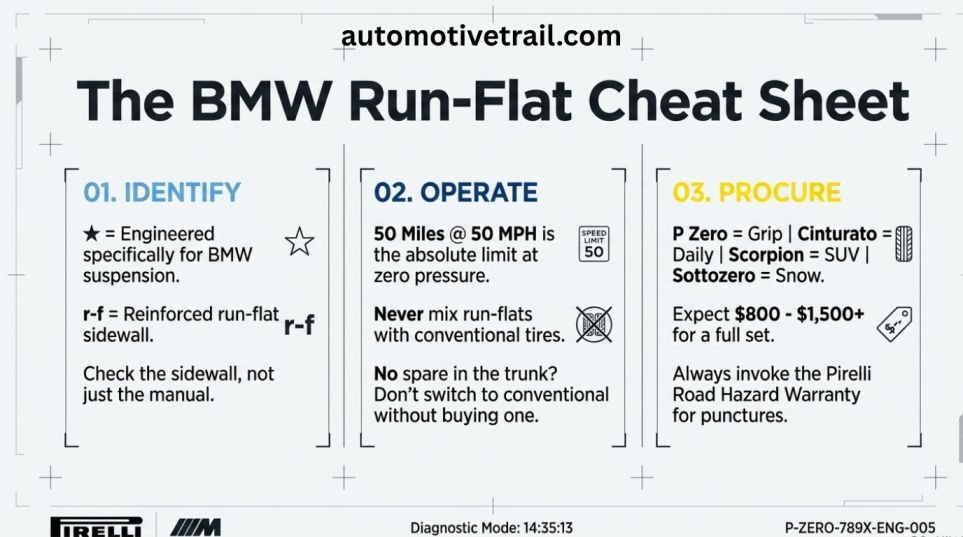 Summary: choosing the right Pirelli run-flat for your BMW
