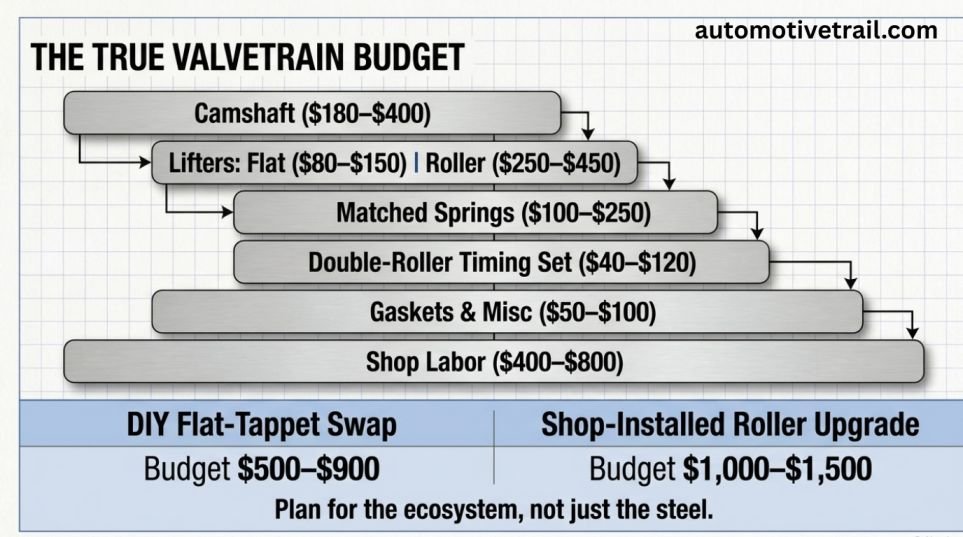 Cost breakdown: cam, lifters, springs, install