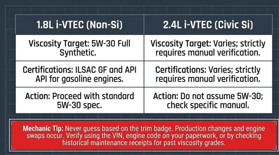 Oil Grade By Engine Variant