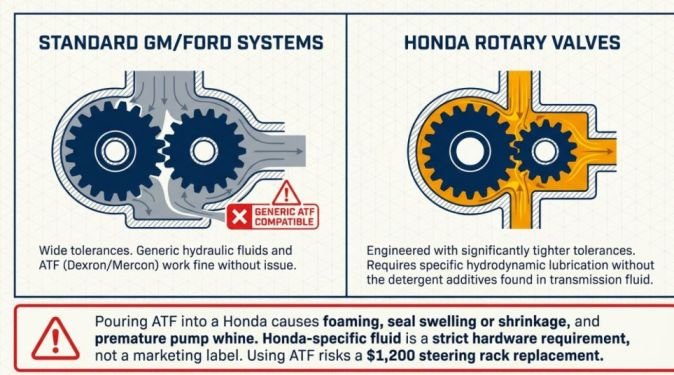 Why Honda's power steering system needs a specific fluid