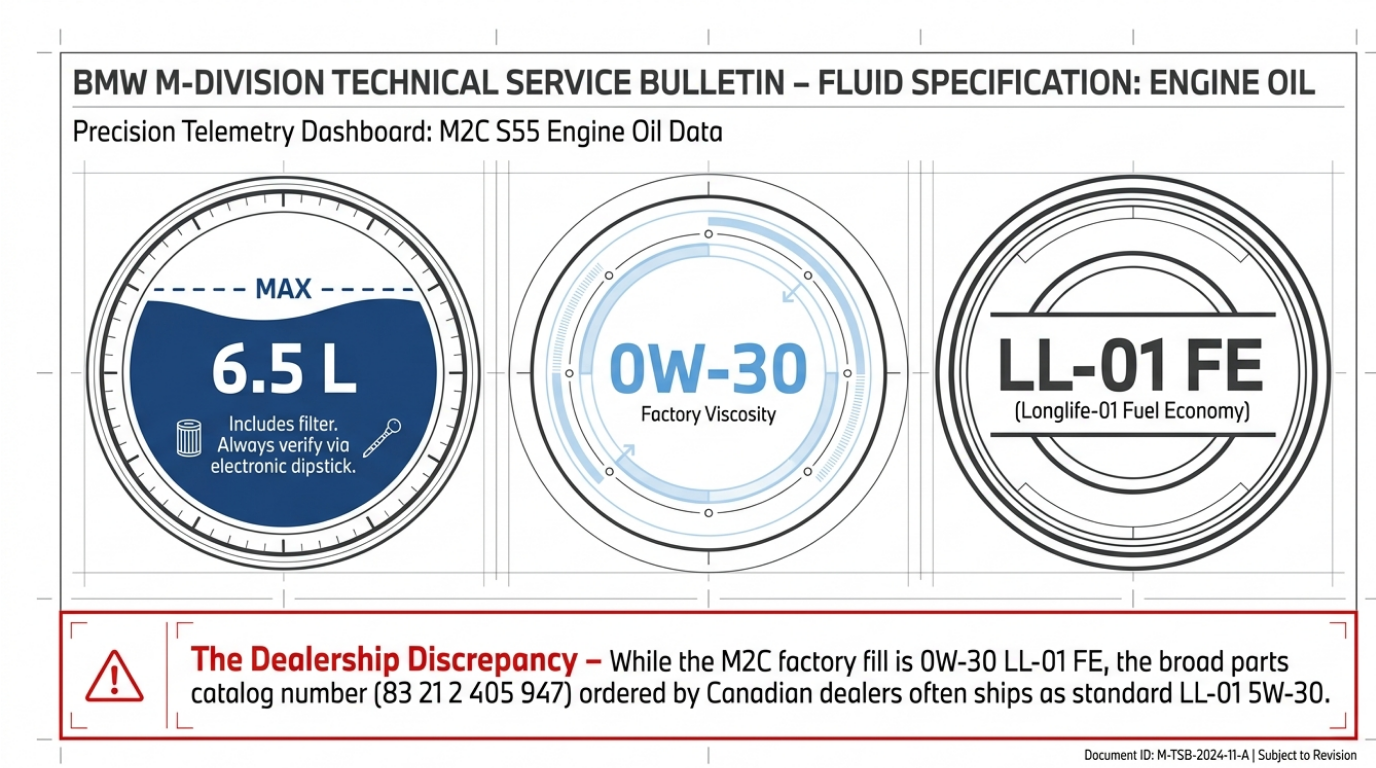 BMW M2 Competition Canada oil viscosity: the factory answer