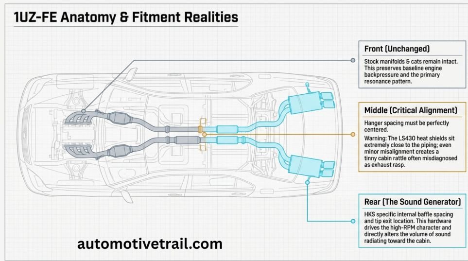 LS430 HKS Hi-Power Exhaust Sound: Fitment Scope And Variant Specifics