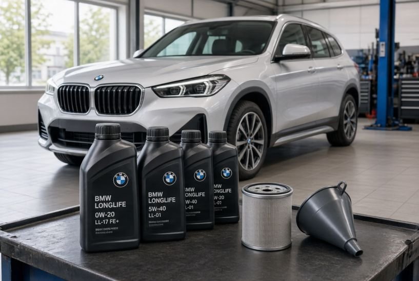 What kind of engine oil is used in a petrol BMW X1