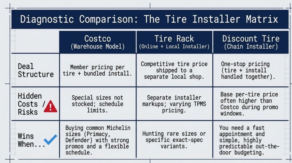 Costco vs. Tire Rack and Discount Tire
