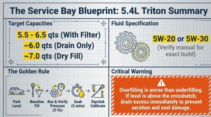 2008 F-150 5.4 Triton oil capacity quick summary